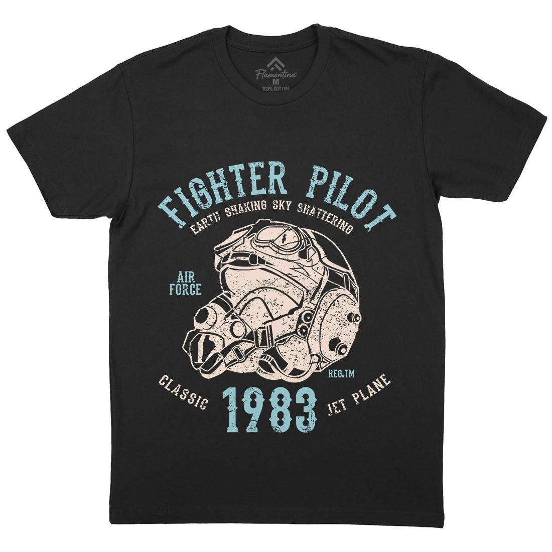 Fighter Pilot Mens Crew Neck T-Shirt Army A051