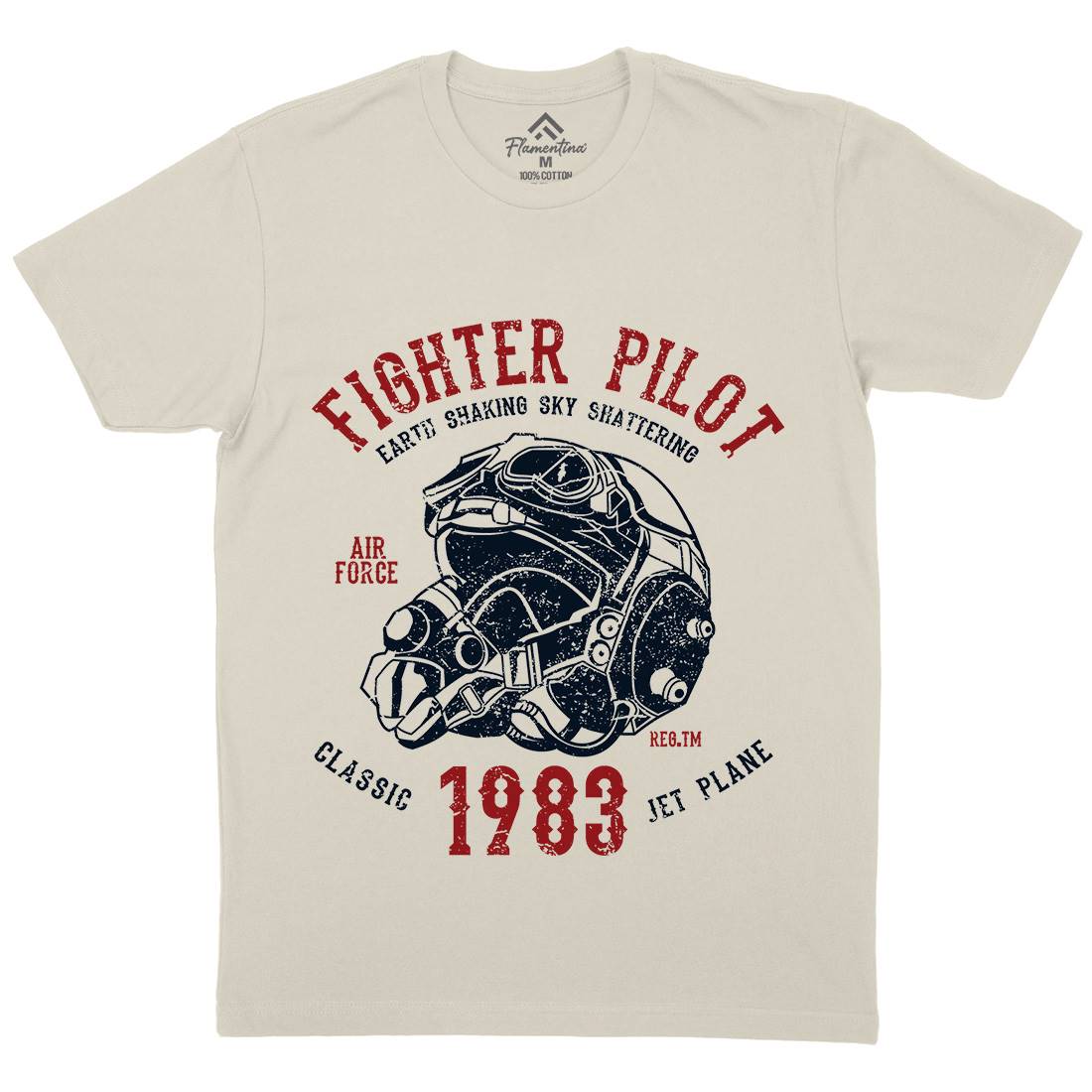 Fighter Pilot Mens Organic Crew Neck T-Shirt Army A051