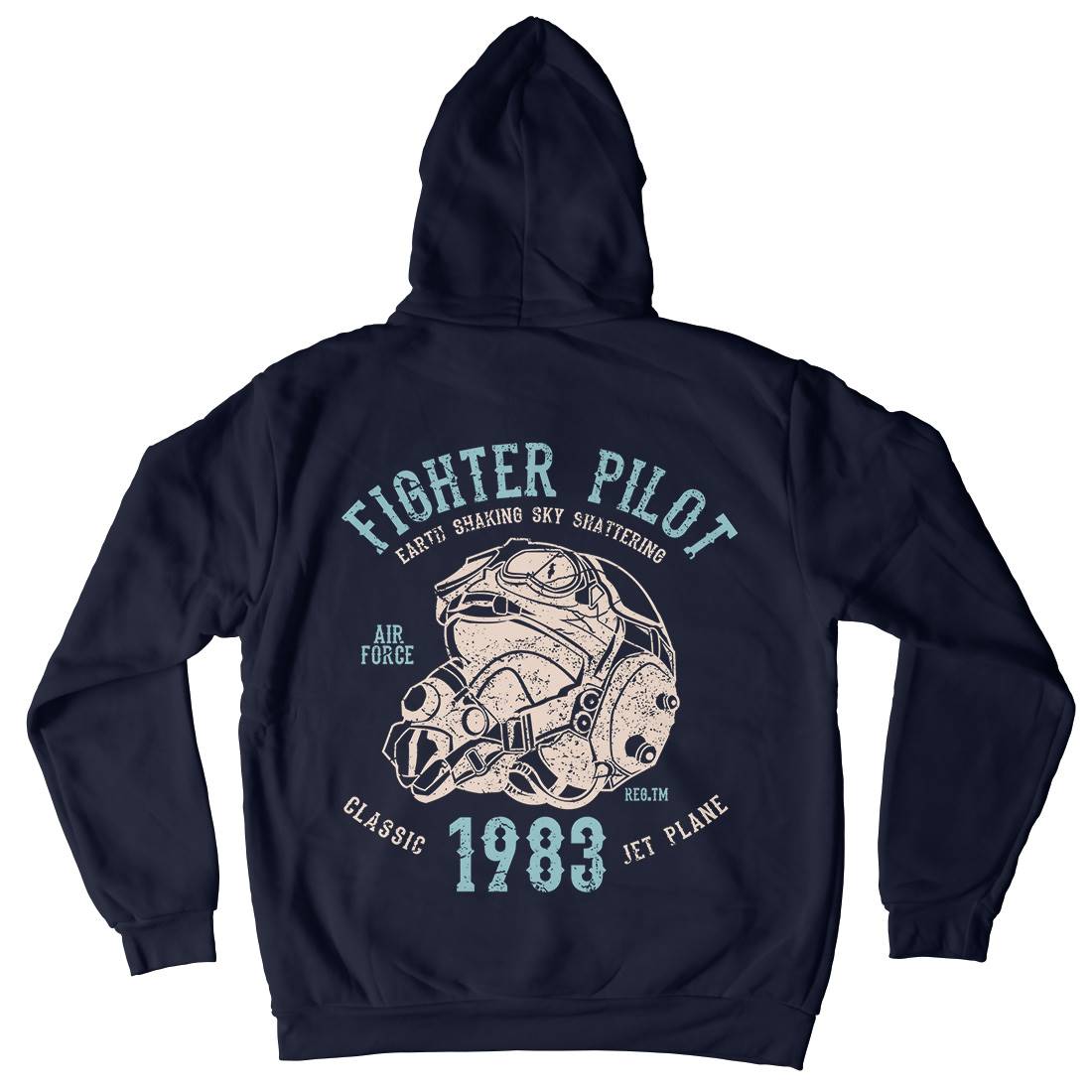 Fighter Pilot Mens Hoodie With Pocket Army A051