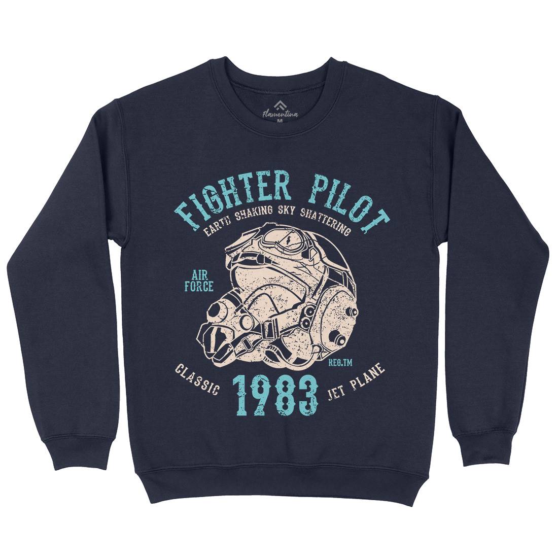 Fighter Pilot Mens Crew Neck Sweatshirt Army A051
