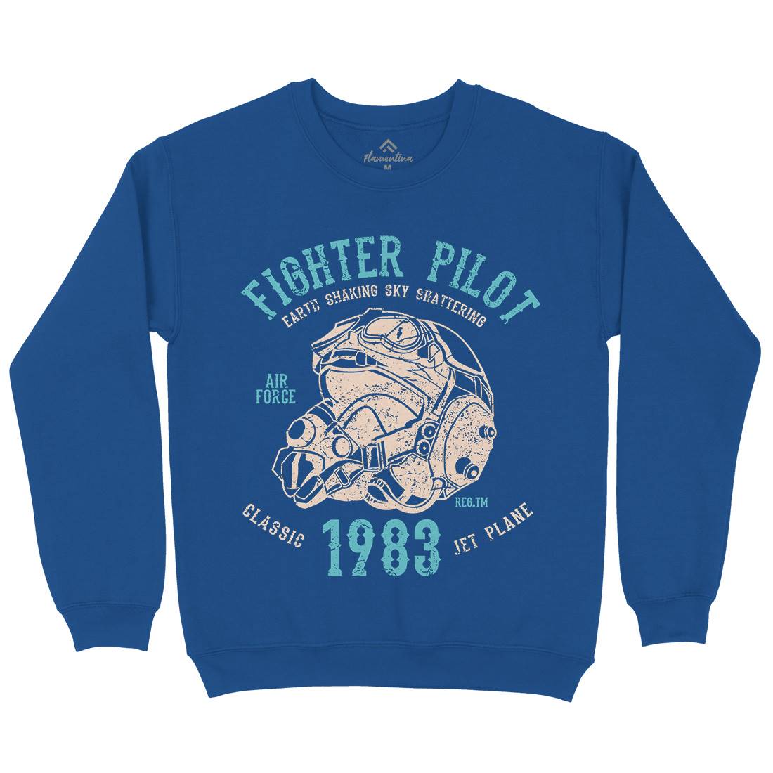 Fighter Pilot Mens Crew Neck Sweatshirt Army A051