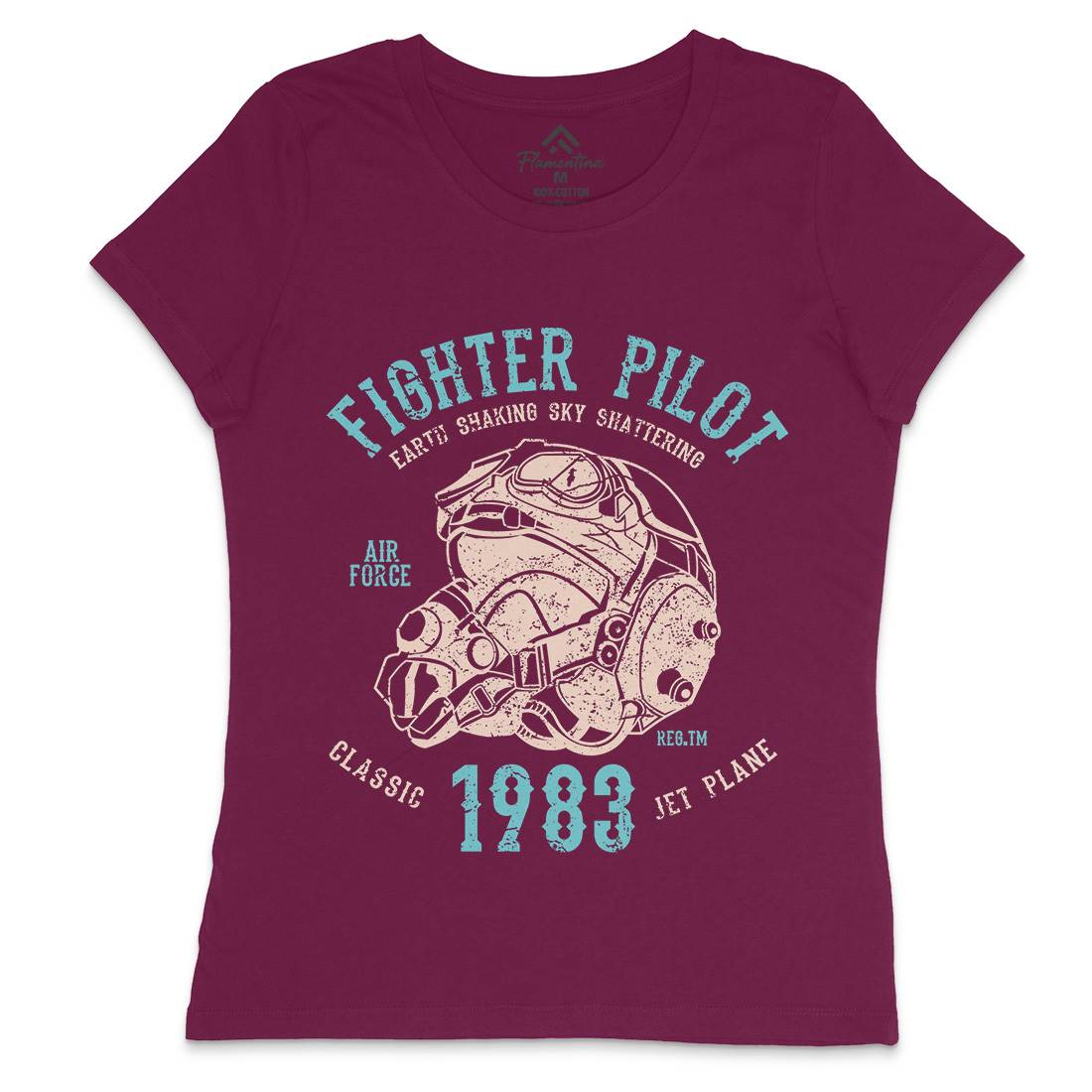 Fighter Pilot Womens Crew Neck T-Shirt Army A051
