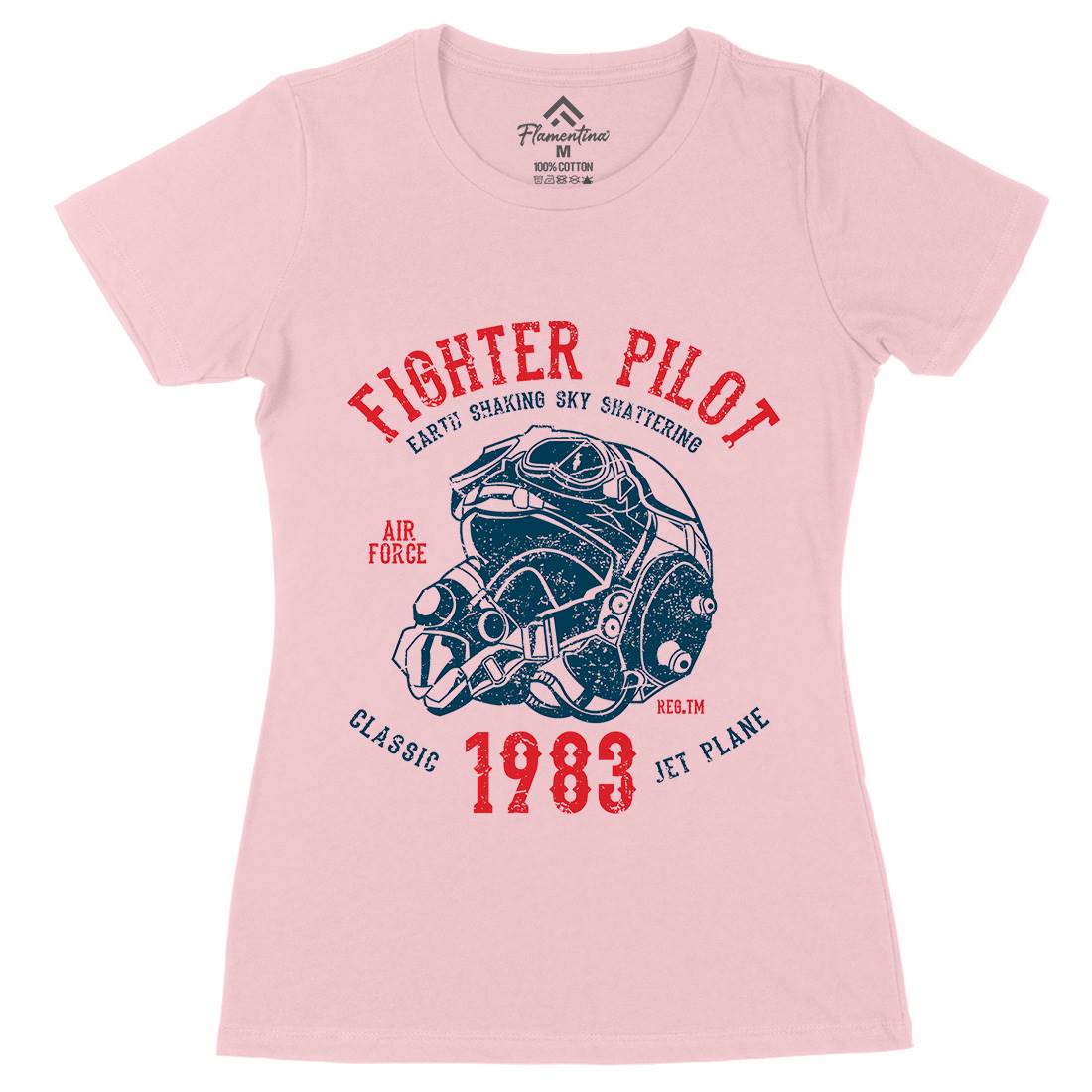 Fighter Pilot Womens Organic Crew Neck T-Shirt Army A051