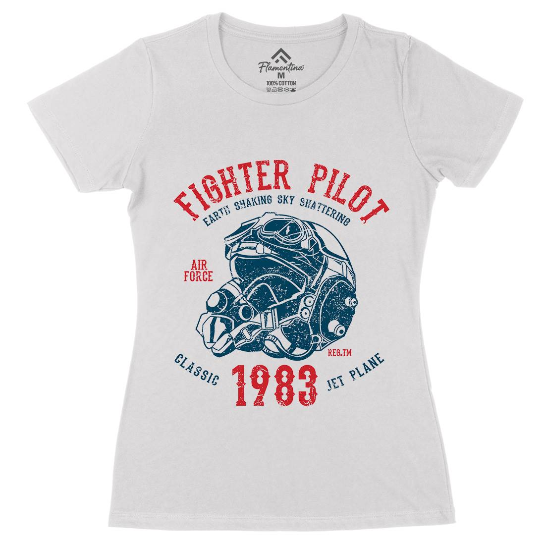 Fighter Pilot Womens Organic Crew Neck T-Shirt Army A051