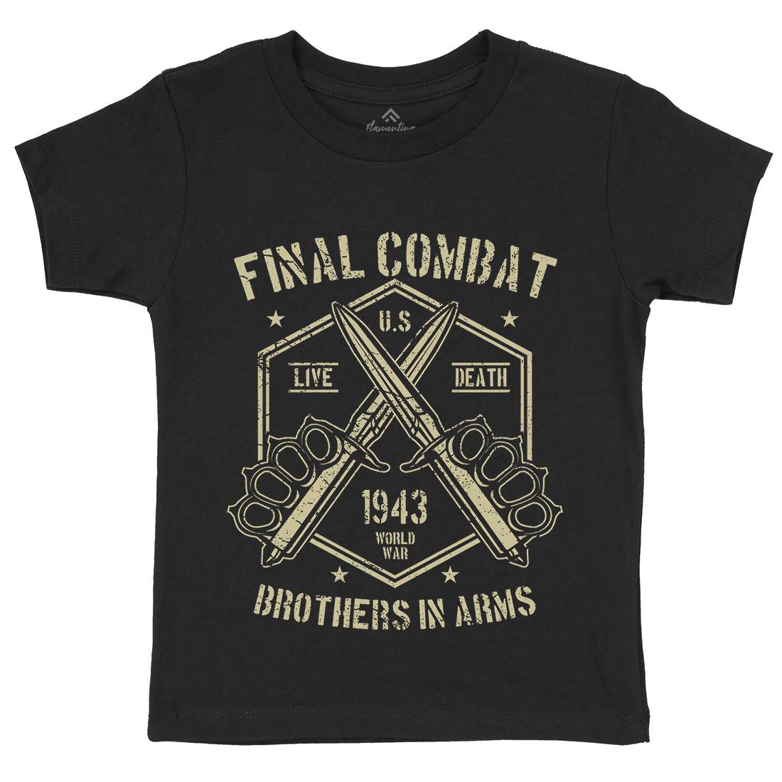 Final Combat Kids Organic Crew Neck T-Shirt Army A052