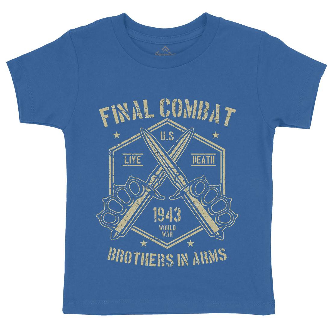 Final Combat Kids Crew Neck T-Shirt Army A052
