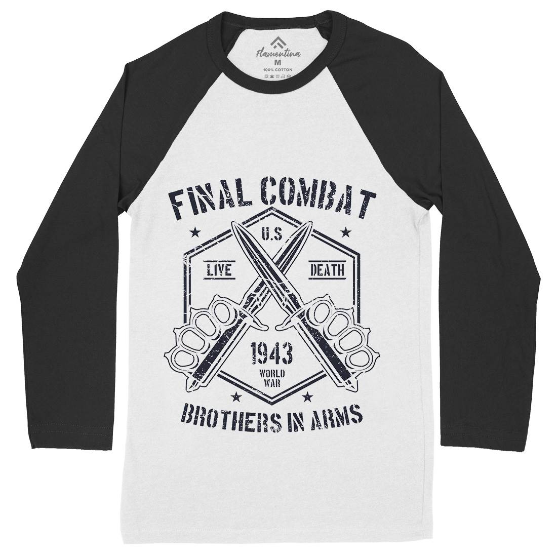 Final Combat Mens Long Sleeve Baseball T-Shirt Army A052