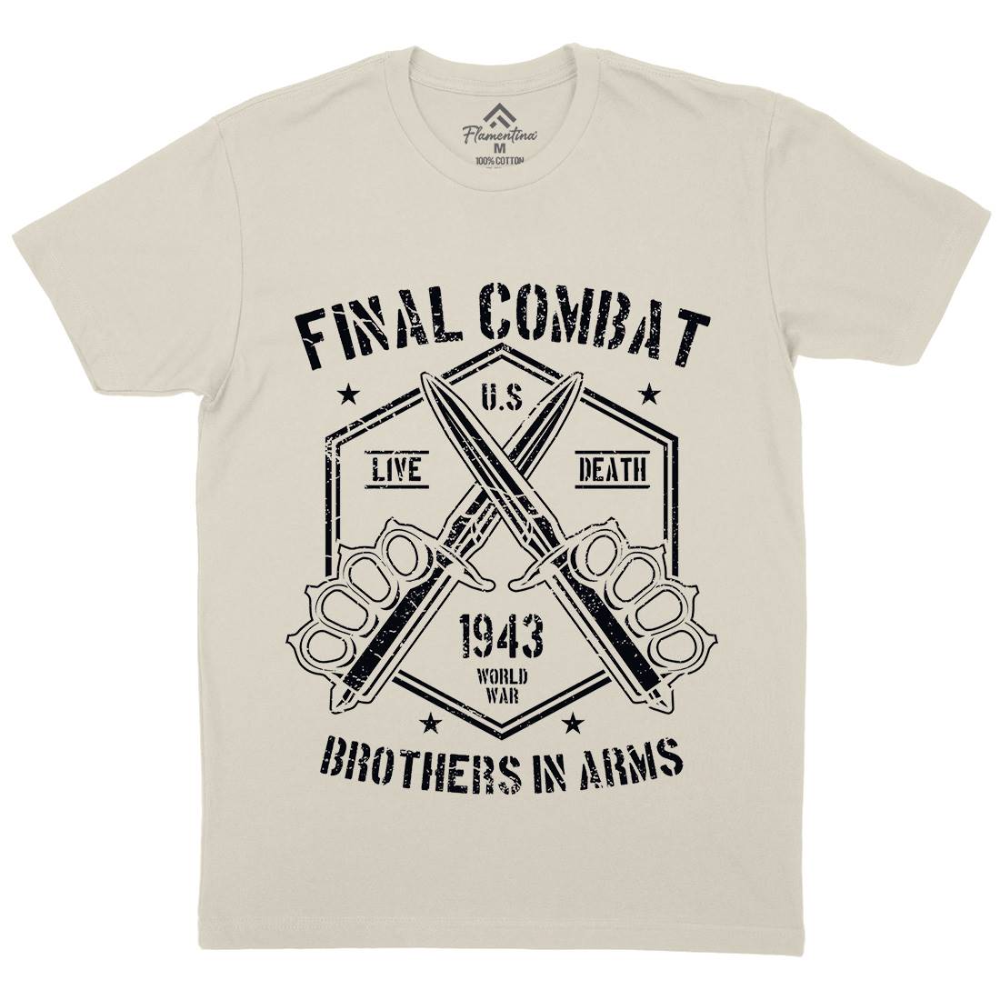 Final Combat Mens Organic Crew Neck T-Shirt Army A052