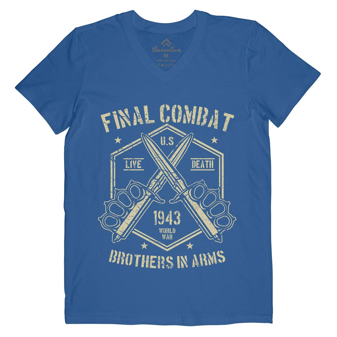 Final Combat Mens V-Neck T-Shirt Army A052