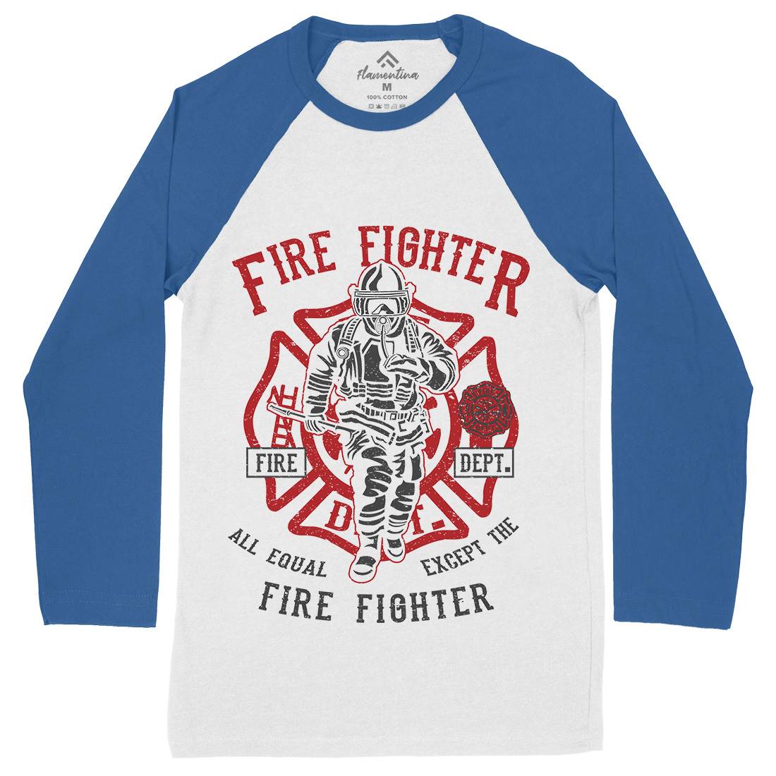 Fire Fighter Mens Long Sleeve Baseball T-Shirt Firefighters A053