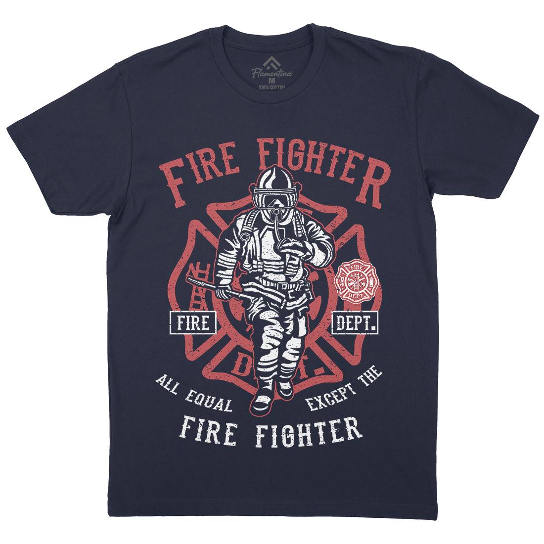 Fire Fighter Mens Crew Neck T-Shirt Firefighters A053