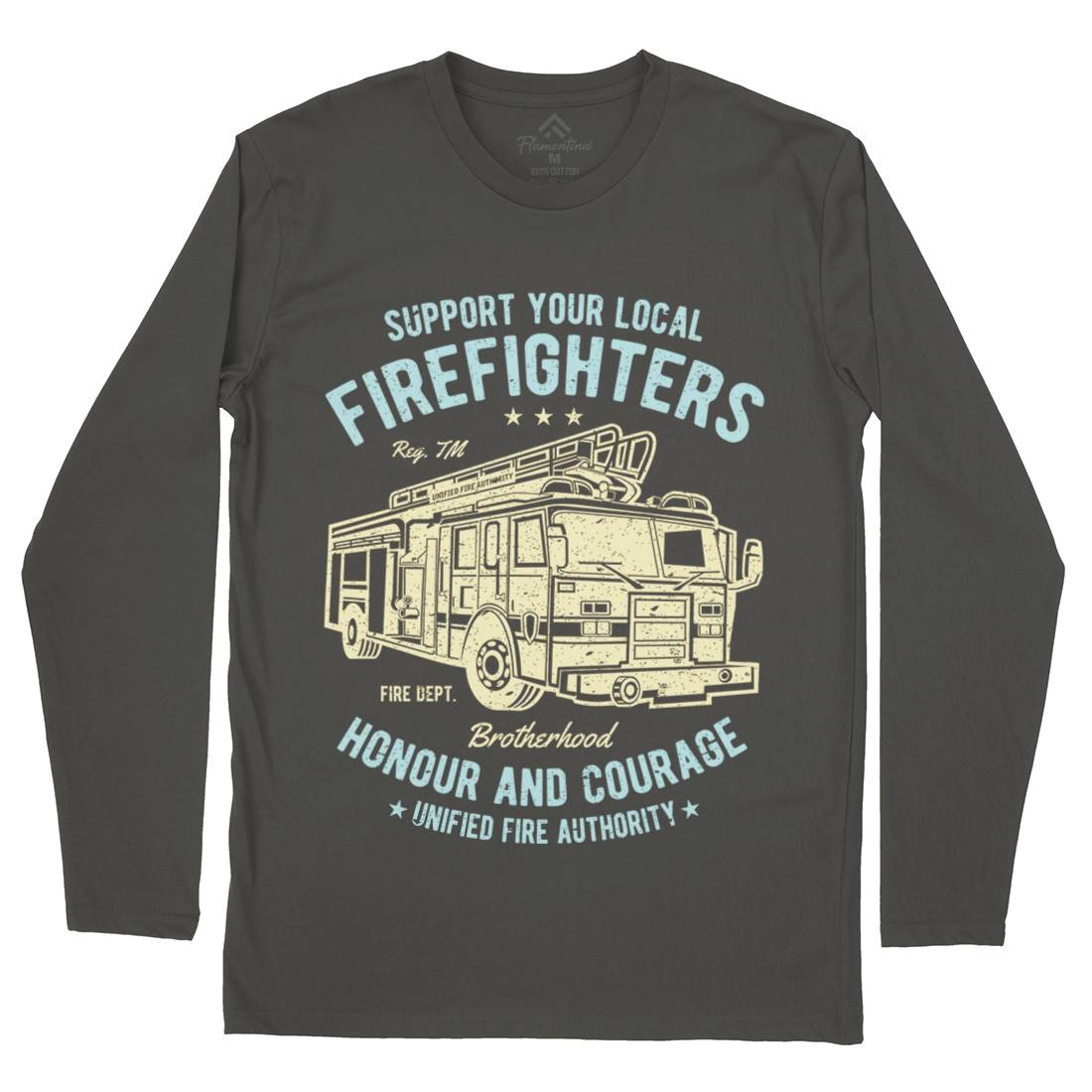 Fire Fighters Truck Mens Long Sleeve T-Shirt Firefighters A054
