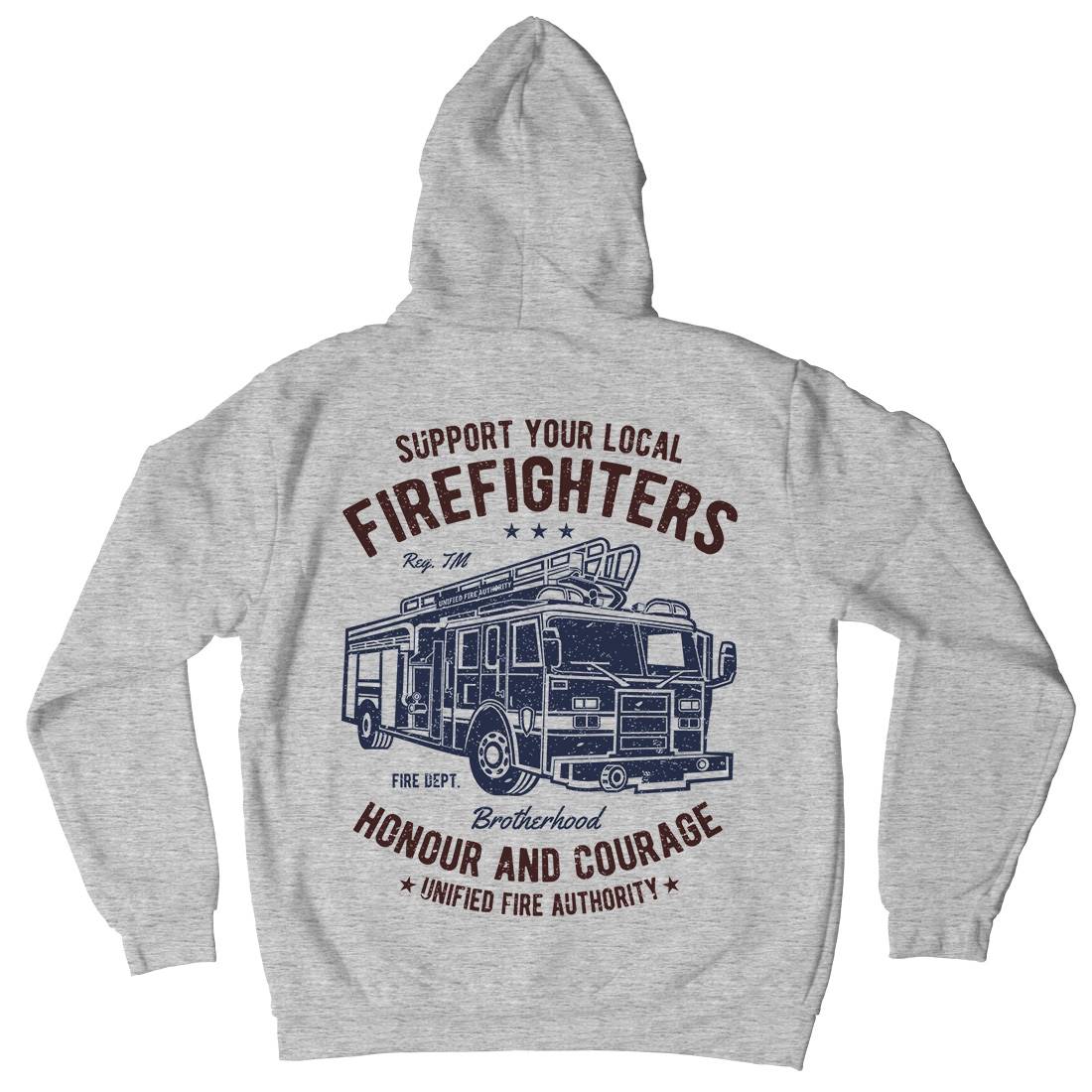 Fire Fighters Truck Mens Hoodie With Pocket Firefighters A054