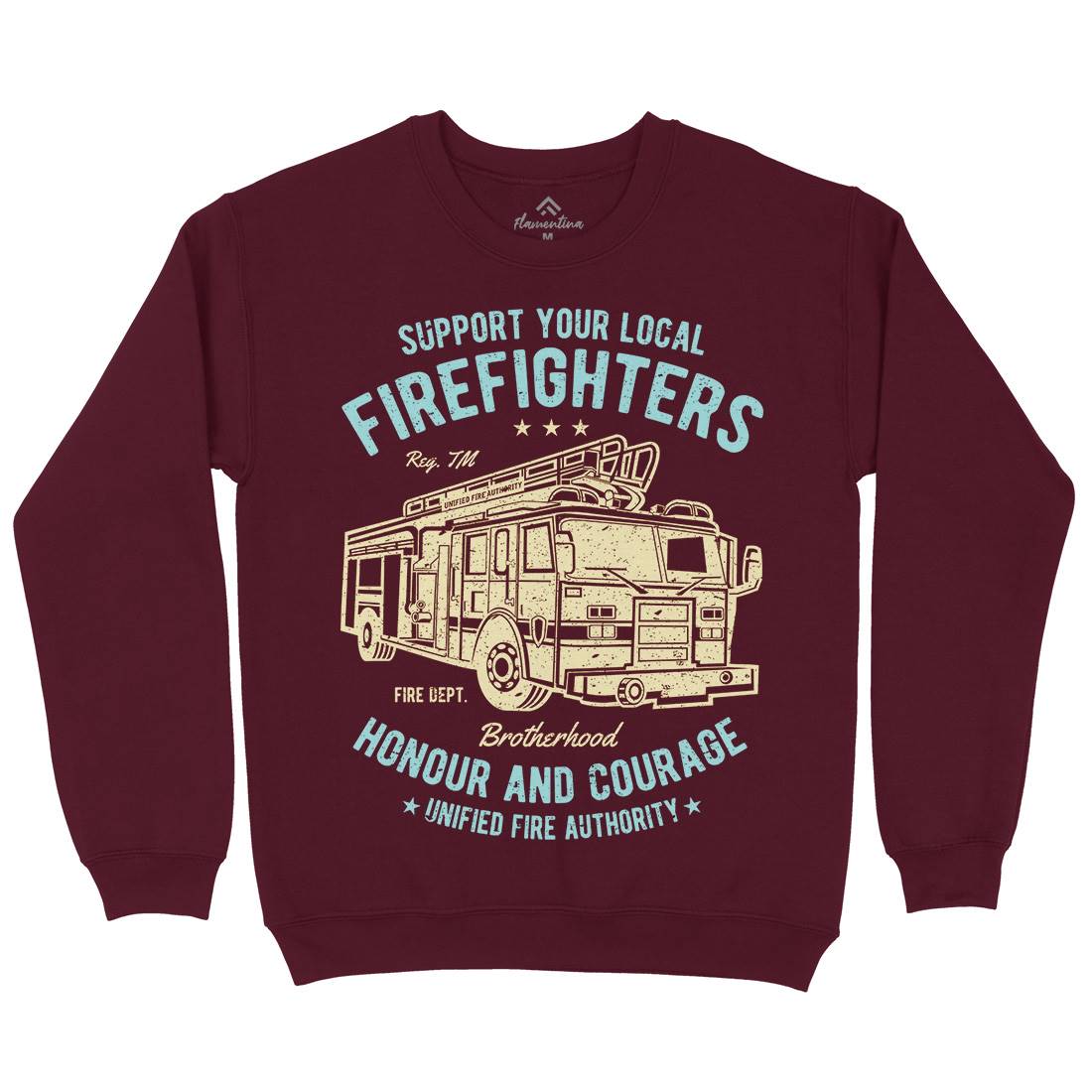 Fire Fighters Truck Kids Crew Neck Sweatshirt Firefighters A054