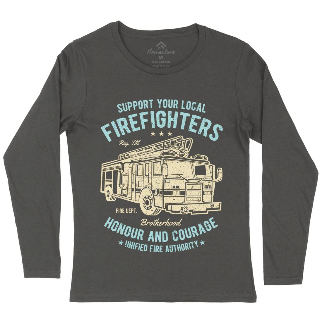 Fire Fighters Truck Womens Long Sleeve T-Shirt Firefighters A054