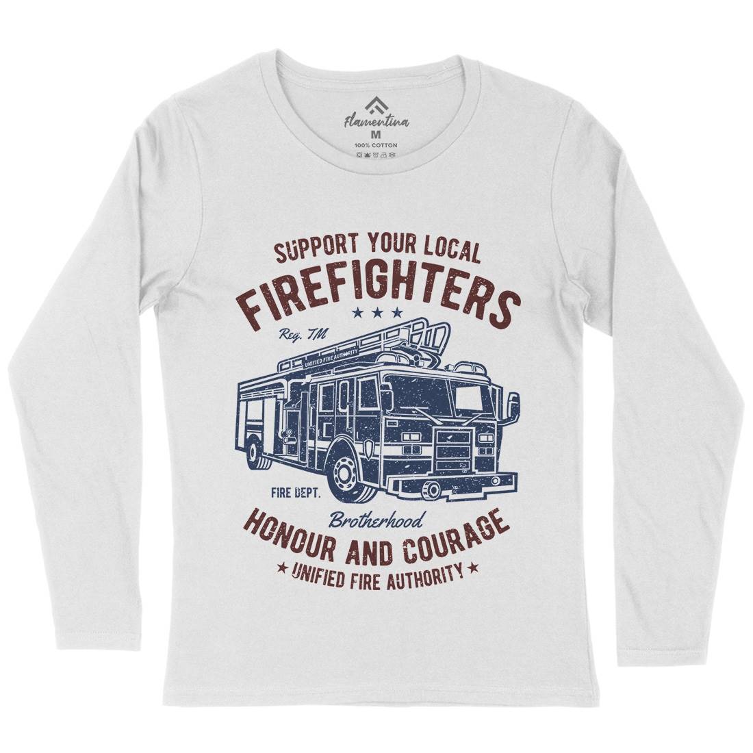 Fire Fighters Truck Womens Long Sleeve T-Shirt Firefighters A054