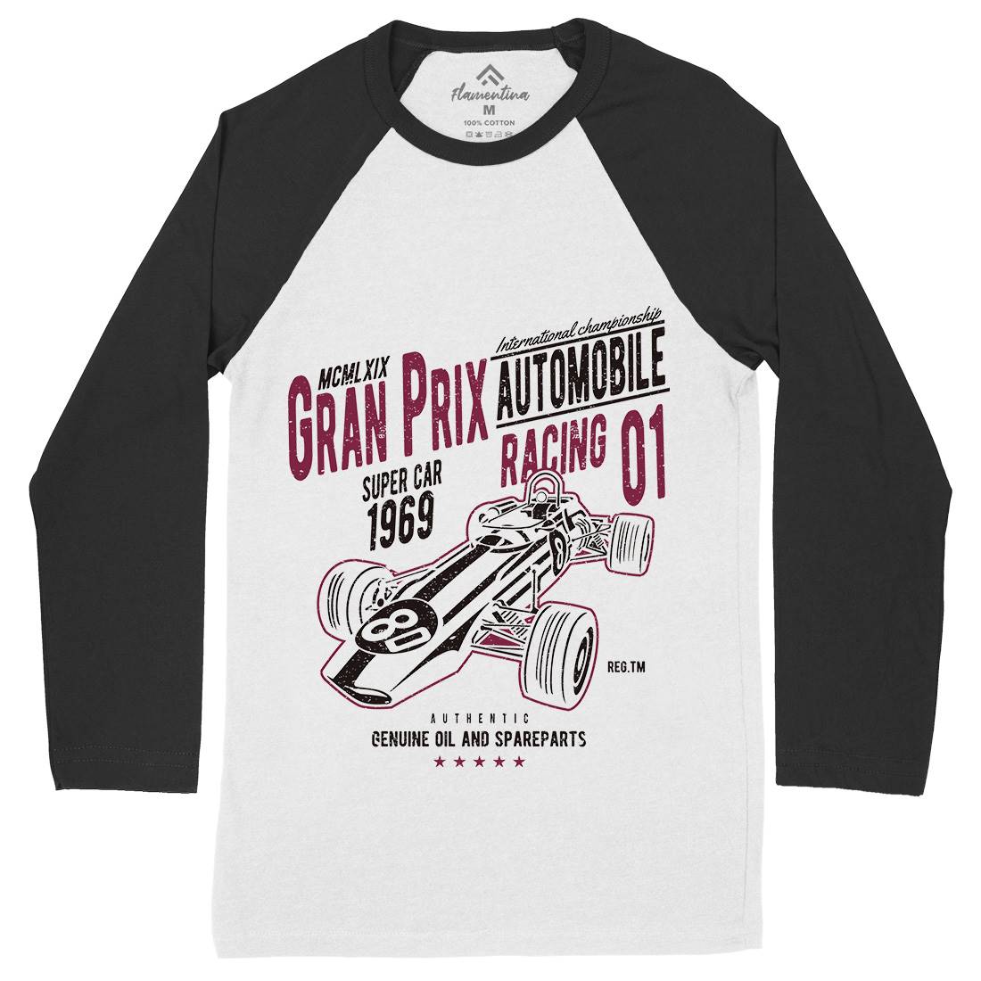 Car Racing Mens Long Sleeve Baseball T-Shirt Cars A055