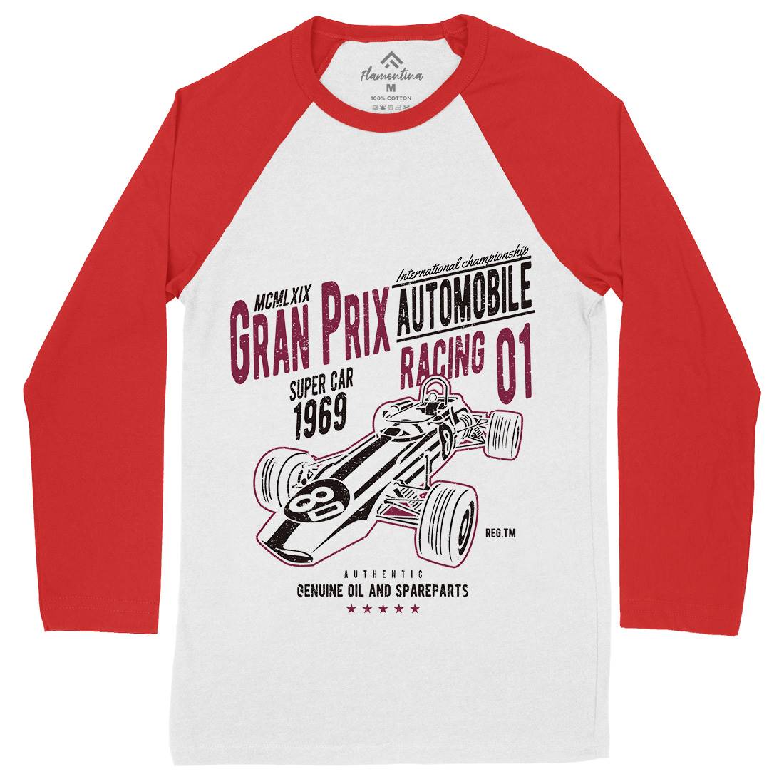 Car Racing Mens Long Sleeve Baseball T-Shirt Cars A055