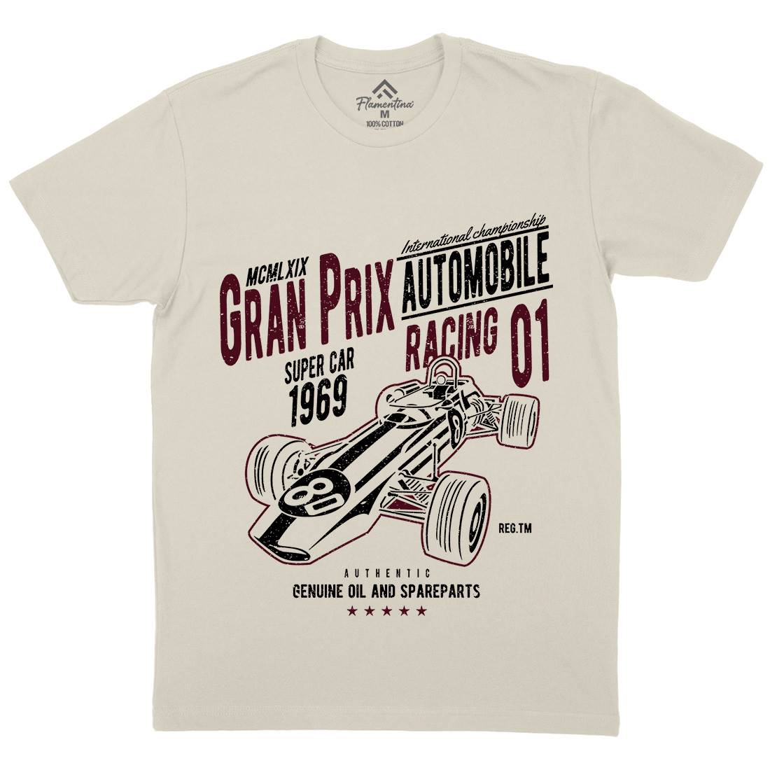 Car Racing Mens Organic Crew Neck T-Shirt Cars A055