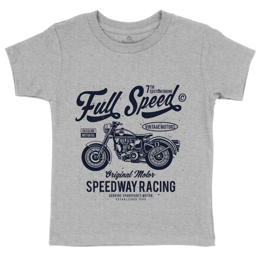Full Speed Kids Crew Neck T-Shirt Motorcycles A056
