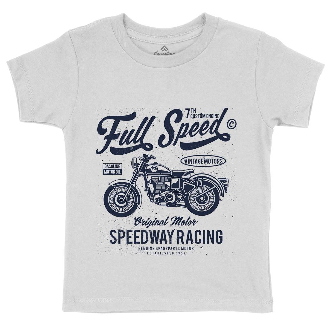 Full Speed Kids Crew Neck T-Shirt Motorcycles A056