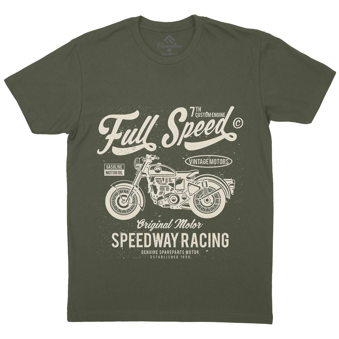 Full Speed Mens Crew Neck T-Shirt Motorcycles A056