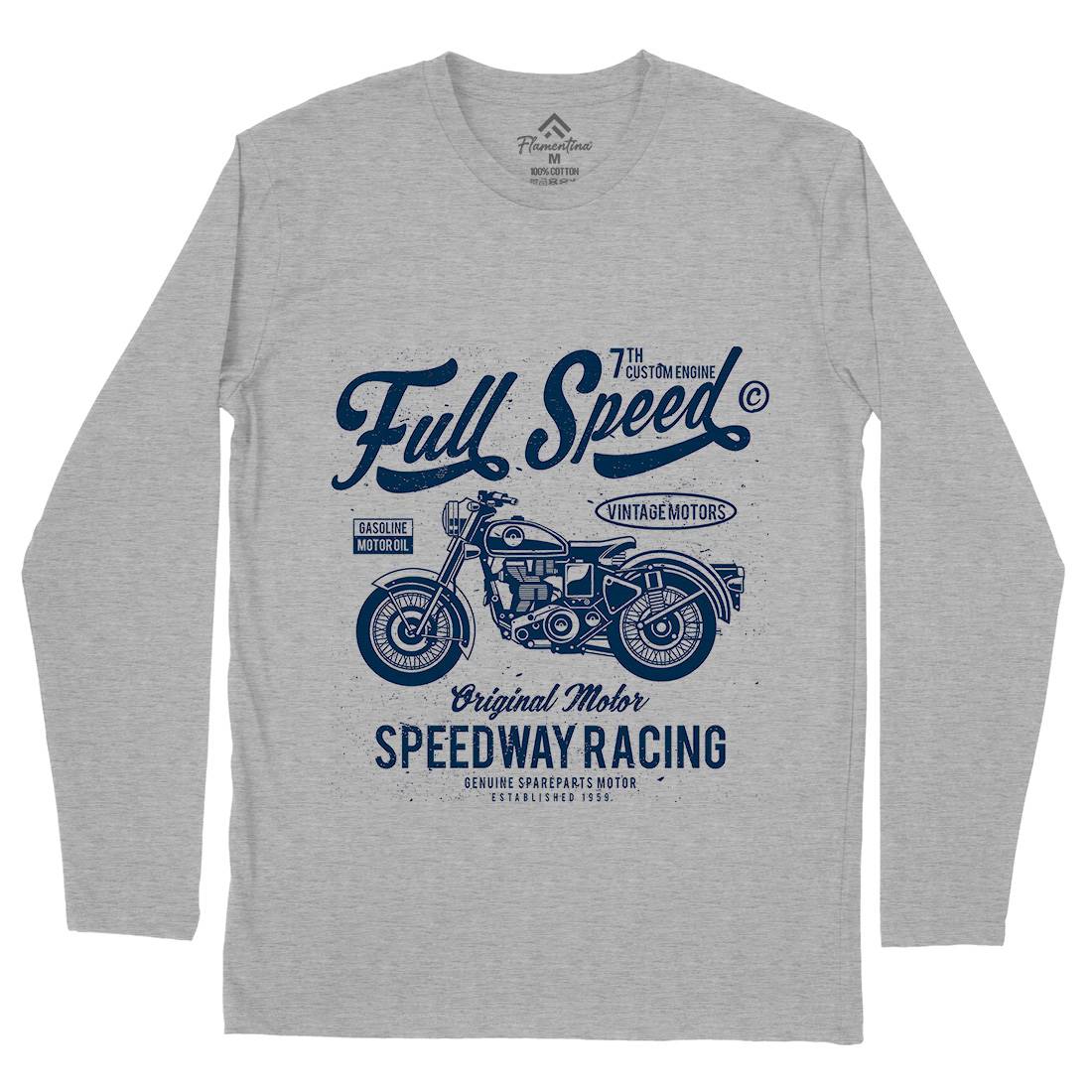 Full Speed Mens Long Sleeve T-Shirt Motorcycles A056