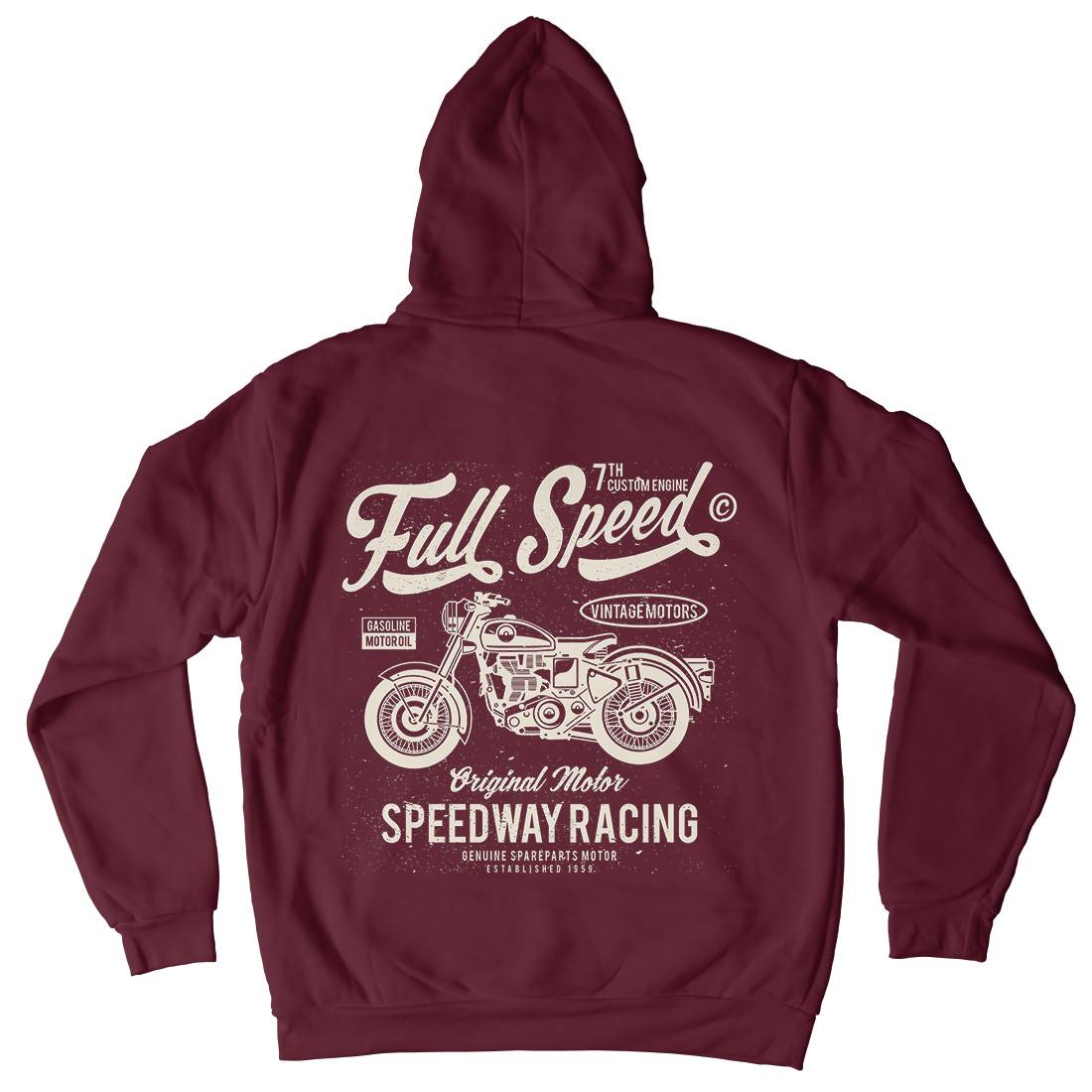 Full Speed Mens Hoodie With Pocket Motorcycles A056