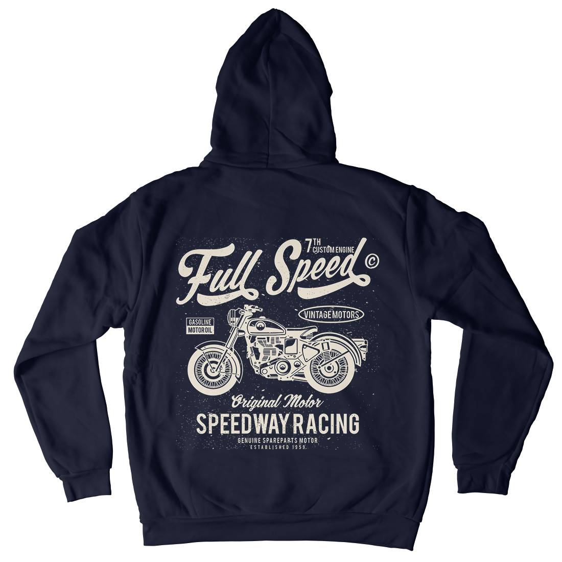Full Speed Mens Hoodie With Pocket Motorcycles A056