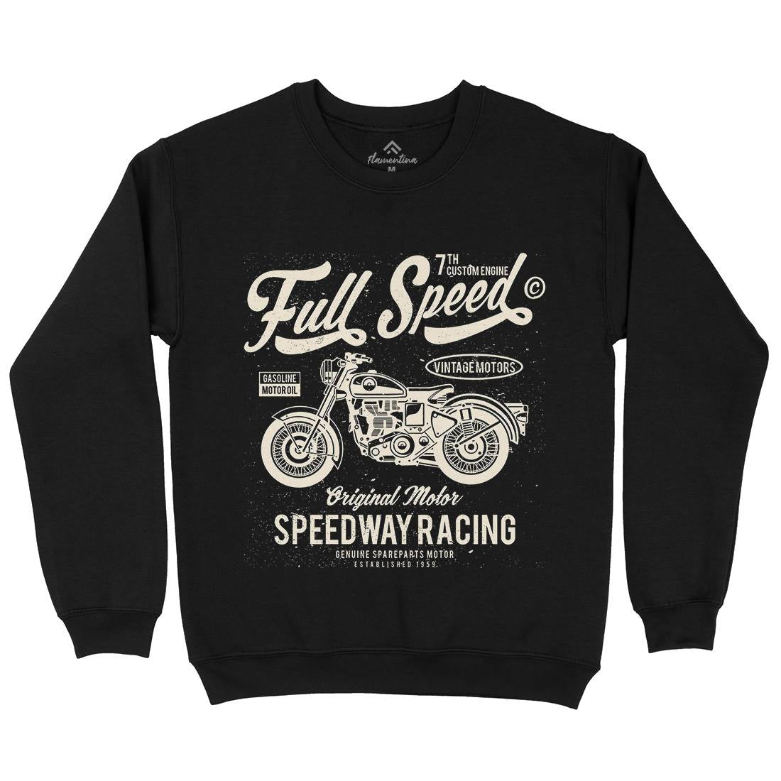 Full Speed Mens Crew Neck Sweatshirt Motorcycles A056