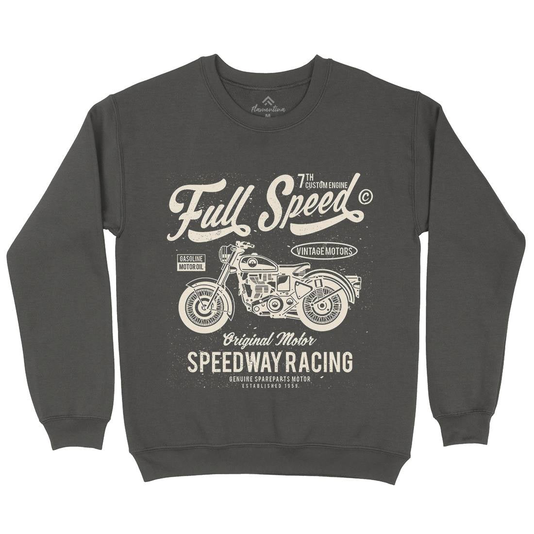 Full Speed Mens Crew Neck Sweatshirt Motorcycles A056