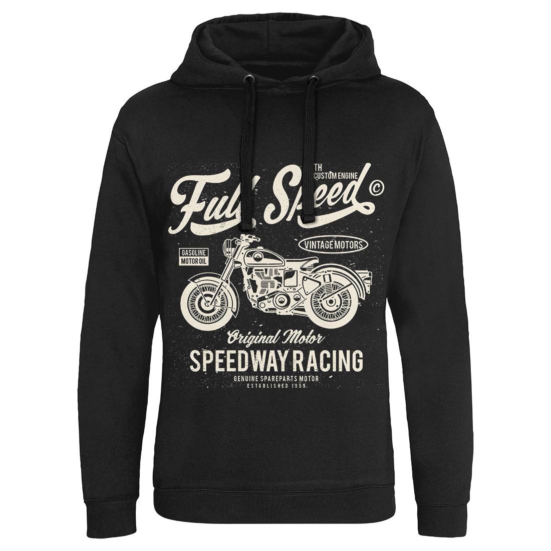 Full Speed Mens Hoodie Without Pocket Motorcycles A056