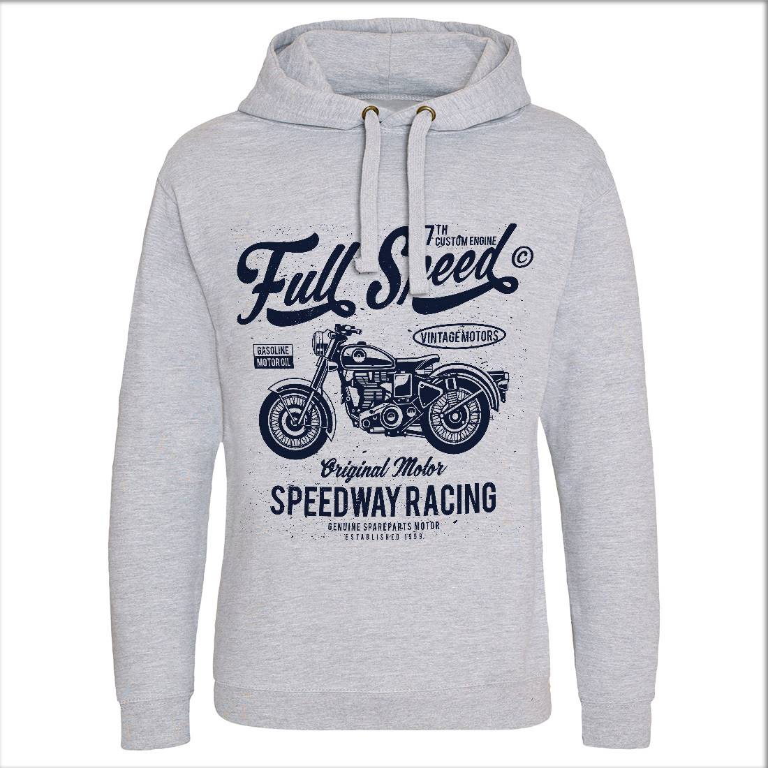 Full Speed Mens Hoodie Without Pocket Motorcycles A056