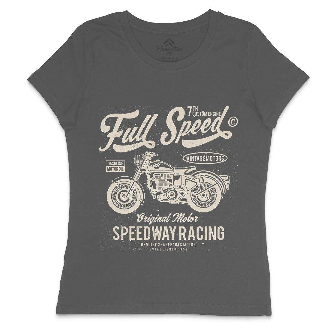 Full Speed Womens Crew Neck T-Shirt Motorcycles A056