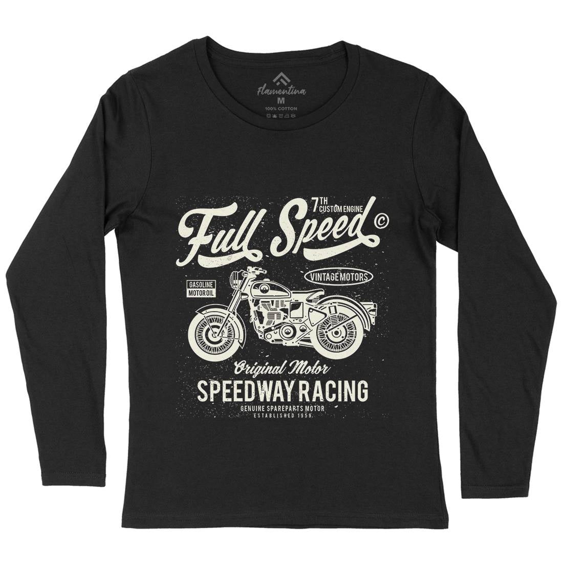 Full Speed Womens Long Sleeve T-Shirt Motorcycles A056