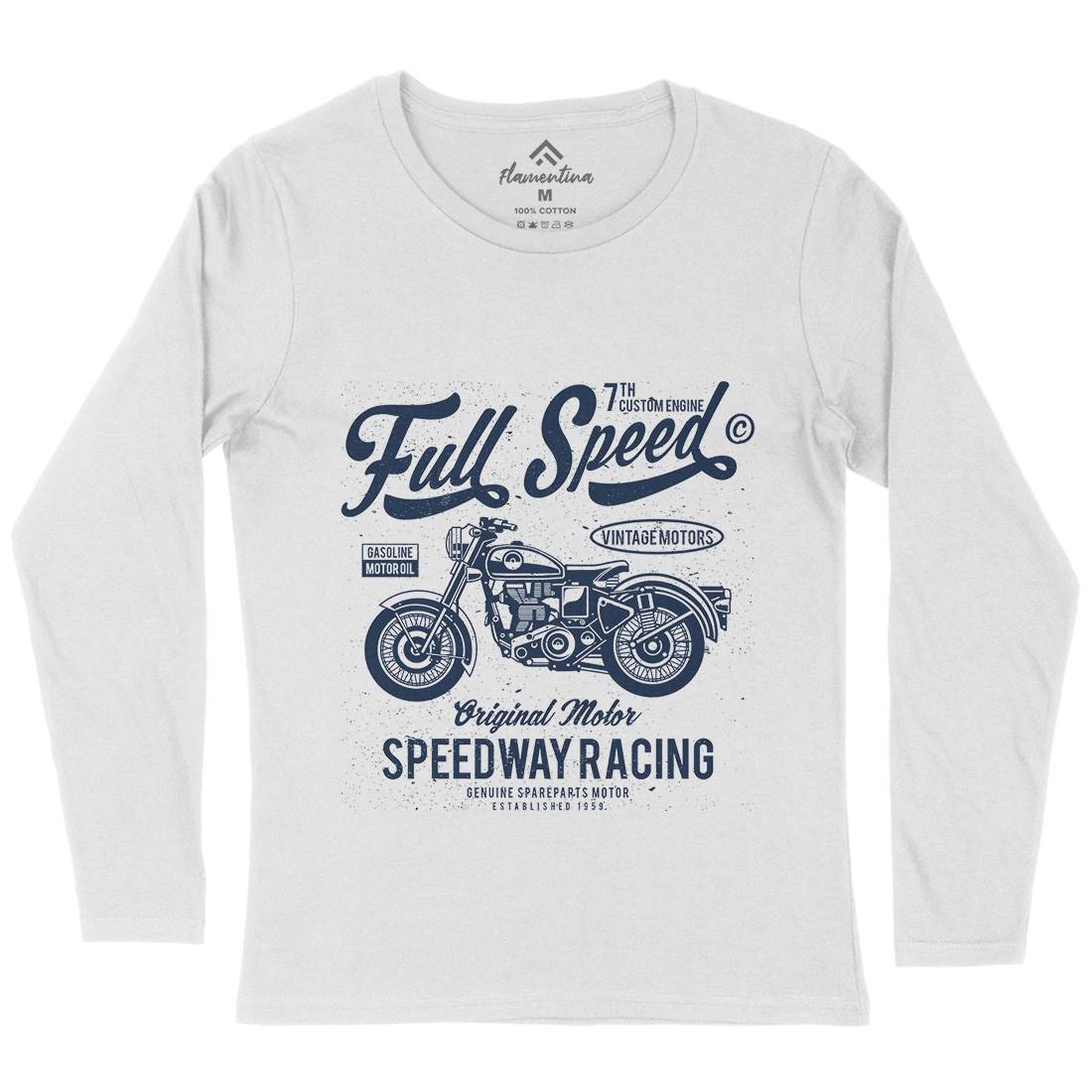 Full Speed Womens Long Sleeve T-Shirt Motorcycles A056
