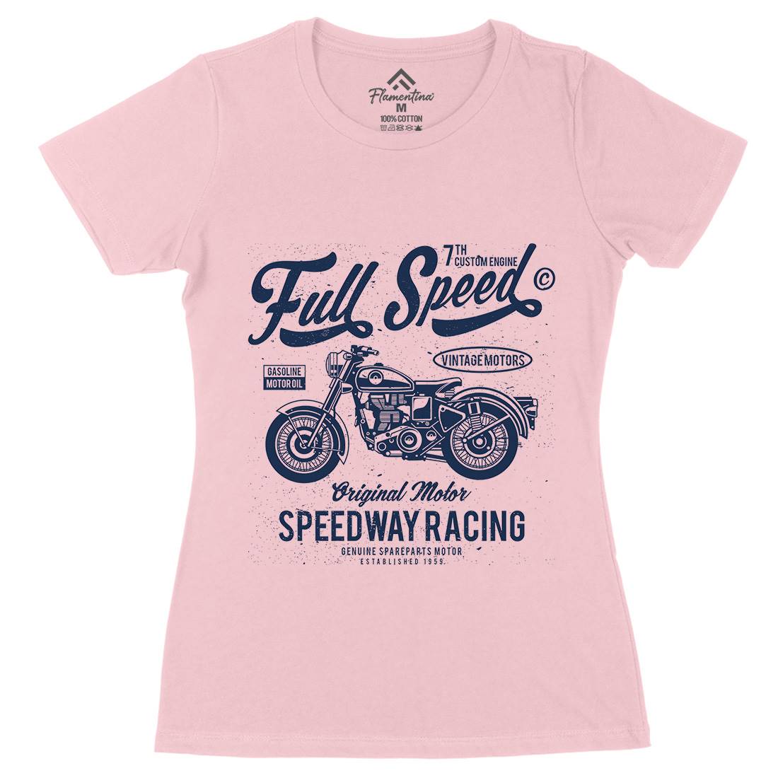 Full Speed Womens Organic Crew Neck T-Shirt Motorcycles A056