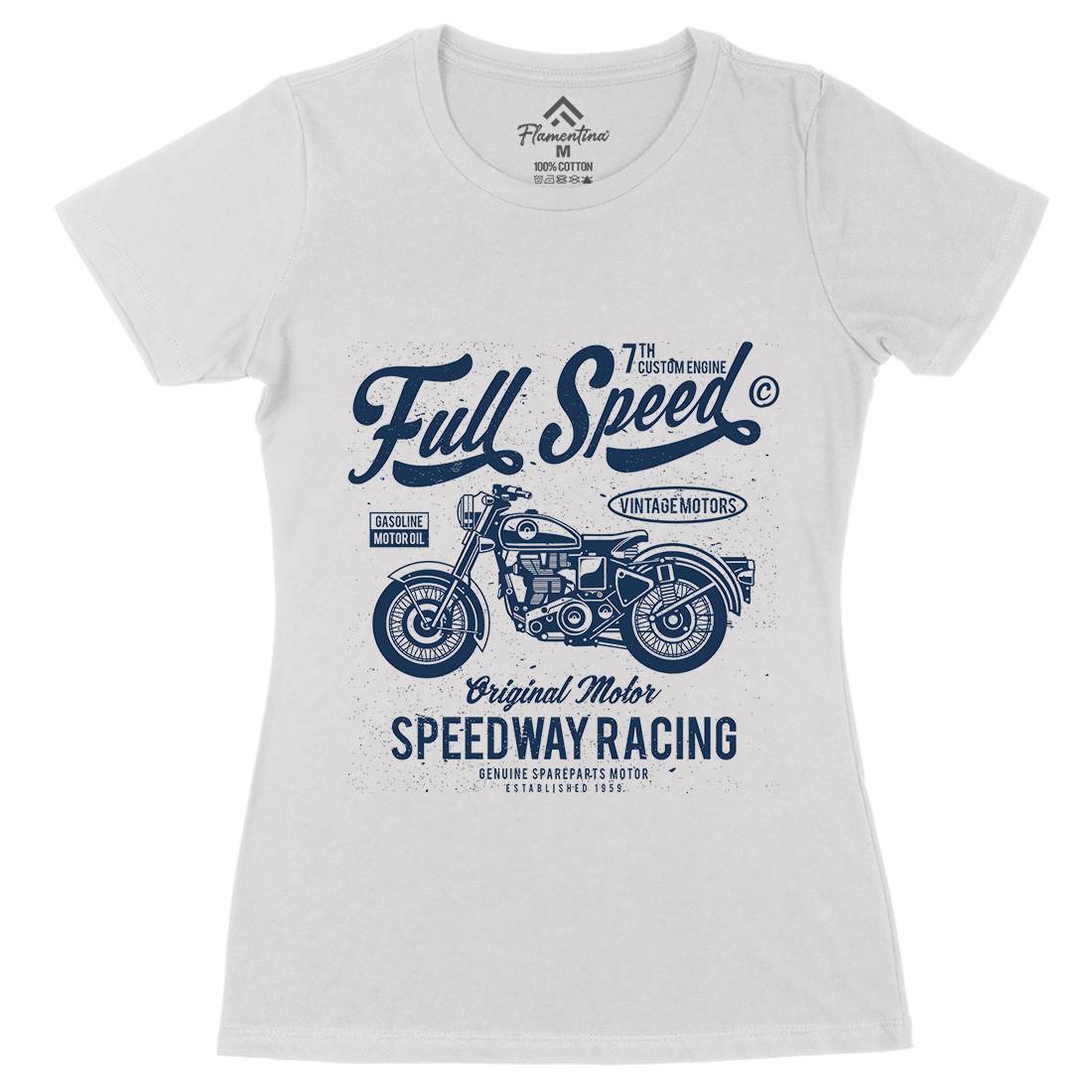 Full Speed Womens Organic Crew Neck T-Shirt Motorcycles A056