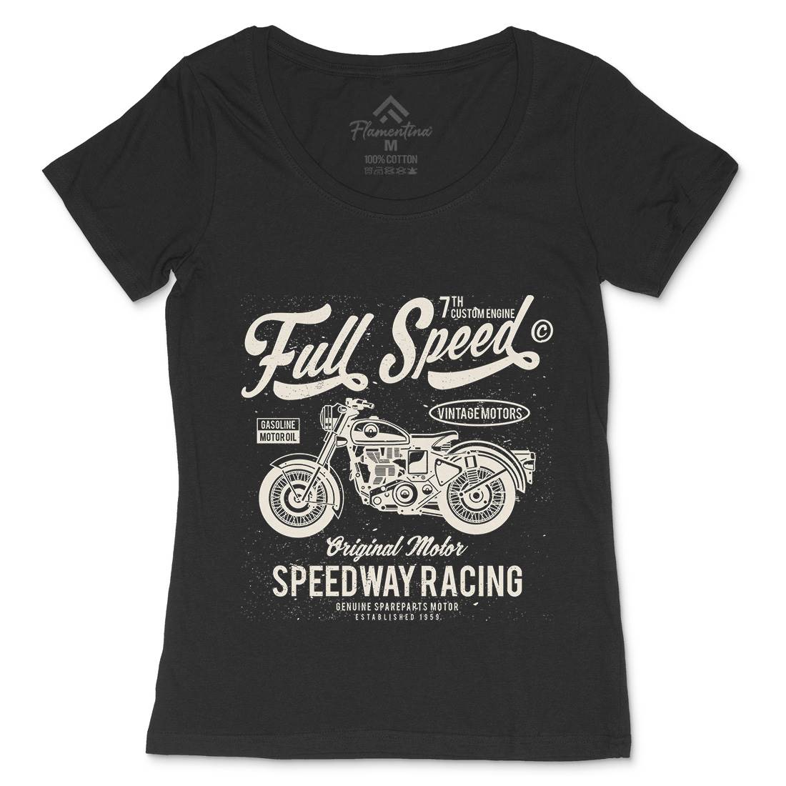 Full Speed Womens Scoop Neck T-Shirt Motorcycles A056