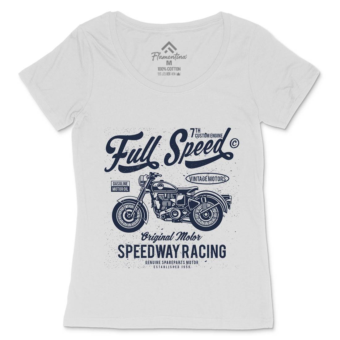 Full Speed Womens Scoop Neck T-Shirt Motorcycles A056