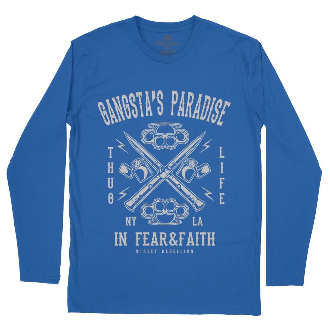 Gangster&#39;s Paradise Mens Long Sleeve T-Shirt Retro A057