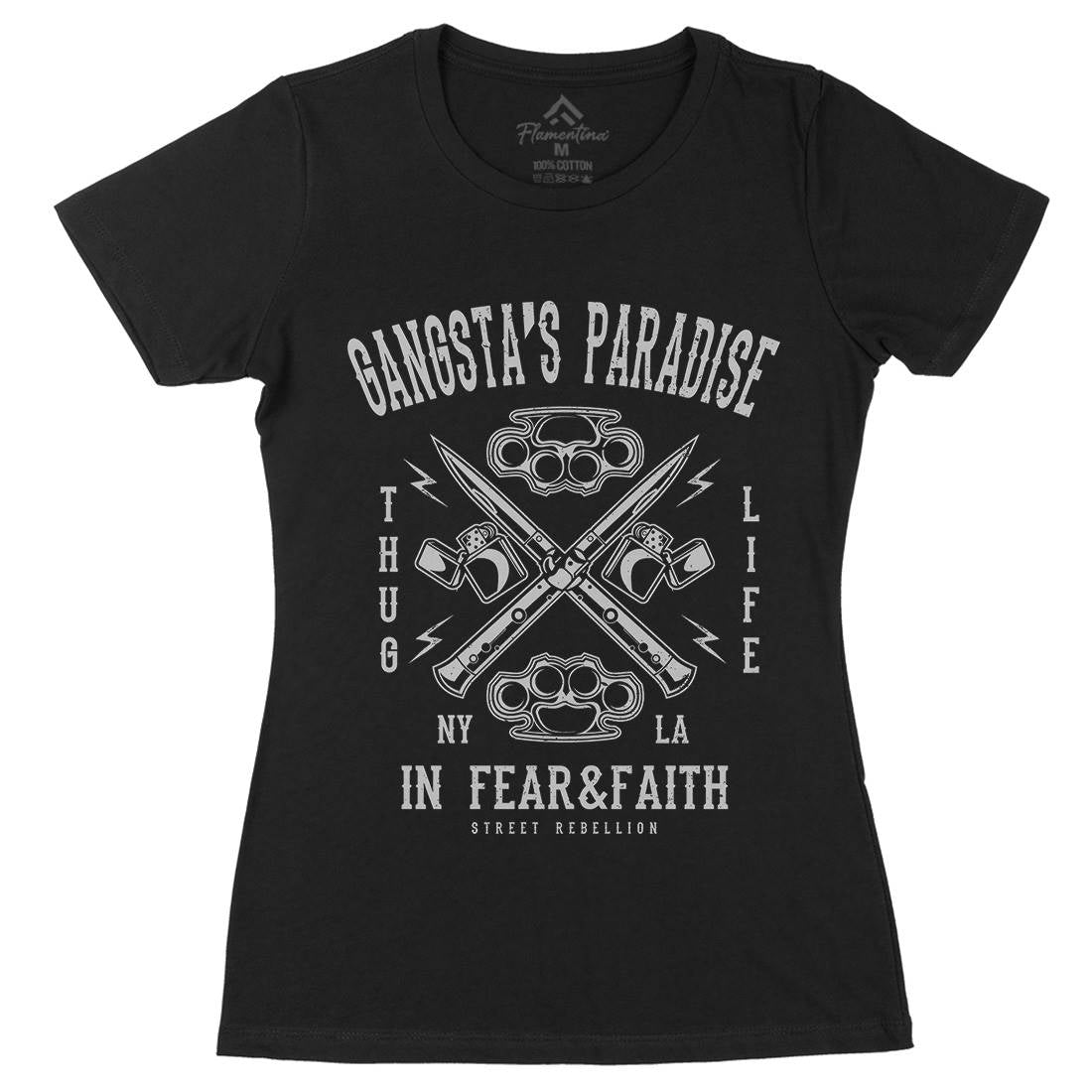 Gangster&#39;s Paradise Womens Organic Crew Neck T-Shirt Retro A057