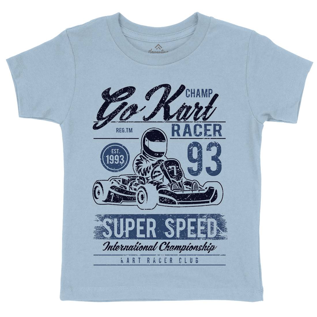 Go Kart Racer Kids Crew Neck T-Shirt Cars A058