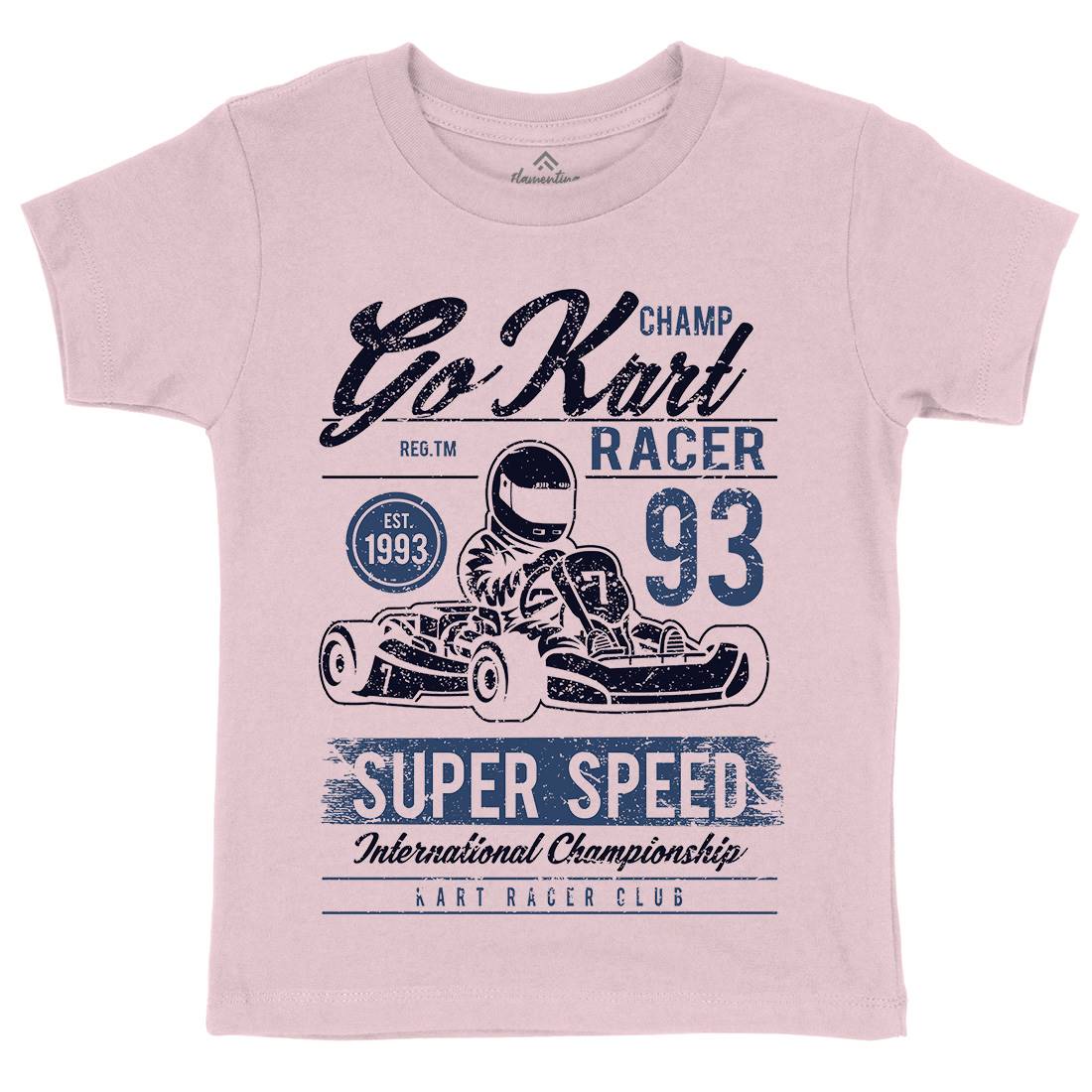 Go Kart Racer Kids Organic Crew Neck T-Shirt Cars A058