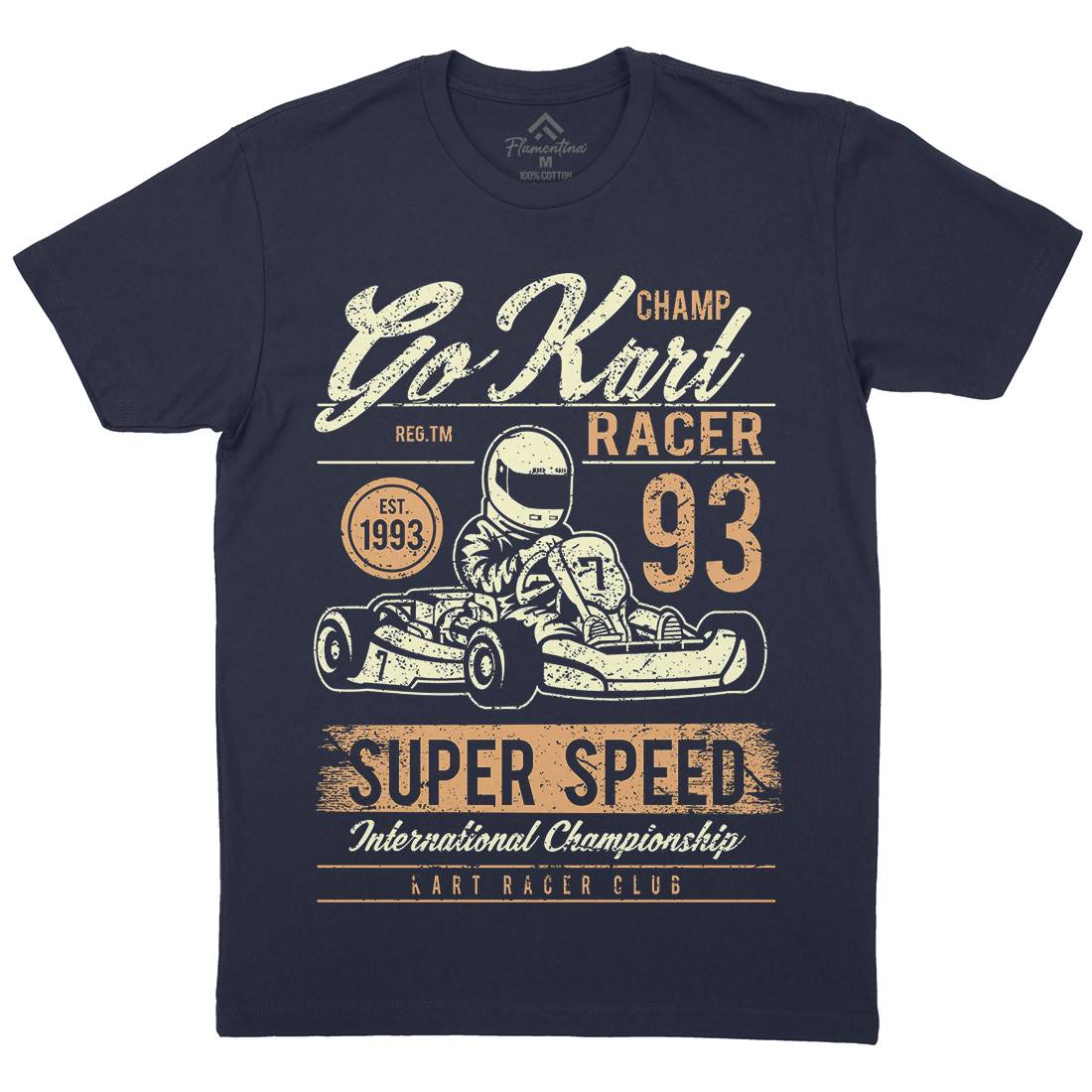 Go Kart Racer Mens Crew Neck T-Shirt Cars A058
