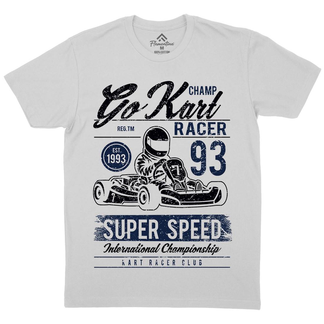 Go Kart Racer Mens Crew Neck T-Shirt Cars A058