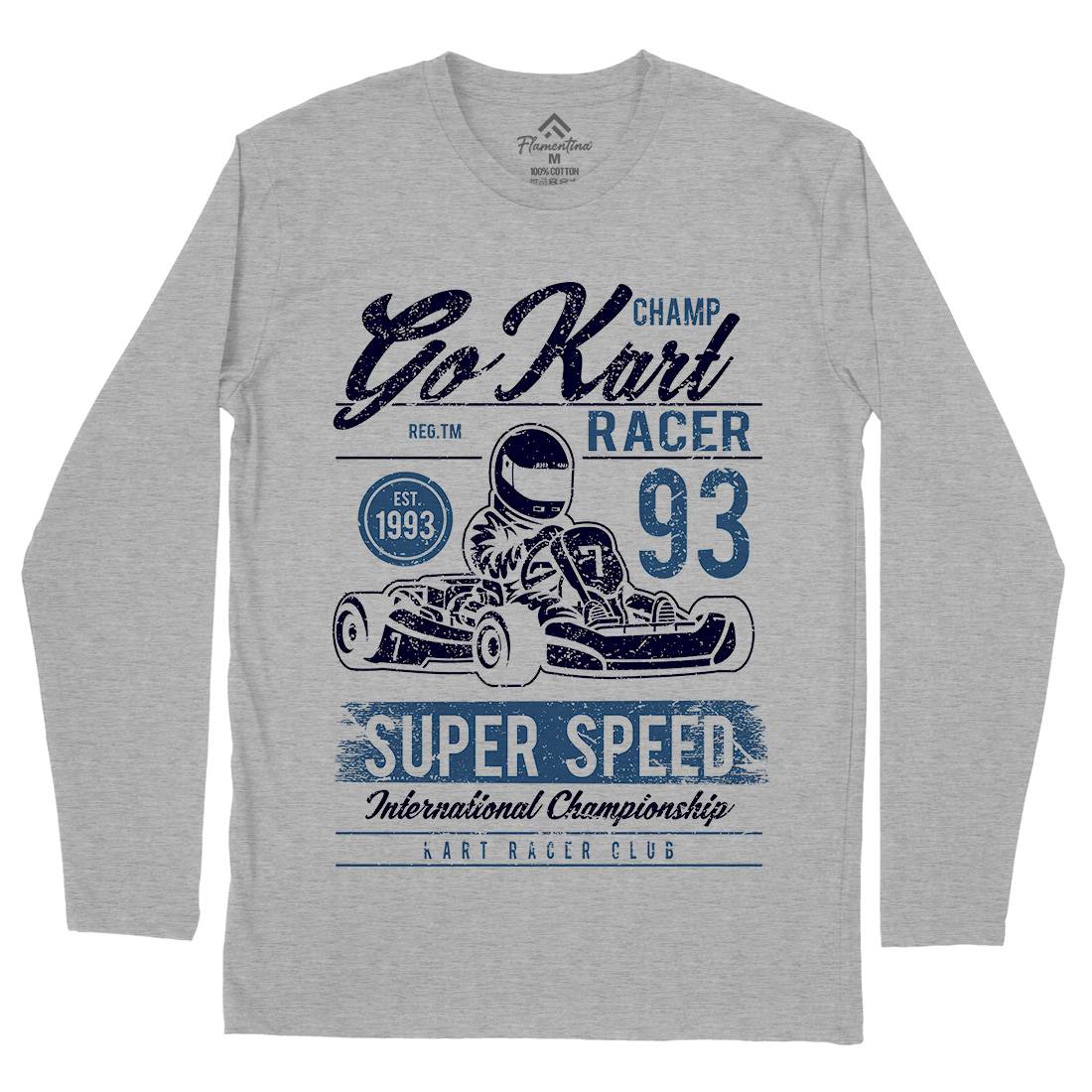Go Kart Racer Mens Long Sleeve T-Shirt Cars A058