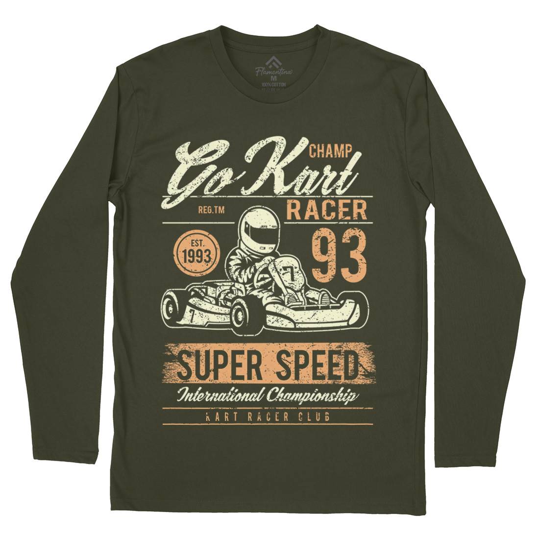 Go Kart Racer Mens Long Sleeve T-Shirt Cars A058
