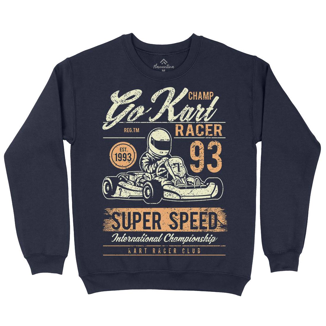 Go Kart Racer Mens Crew Neck Sweatshirt Cars A058