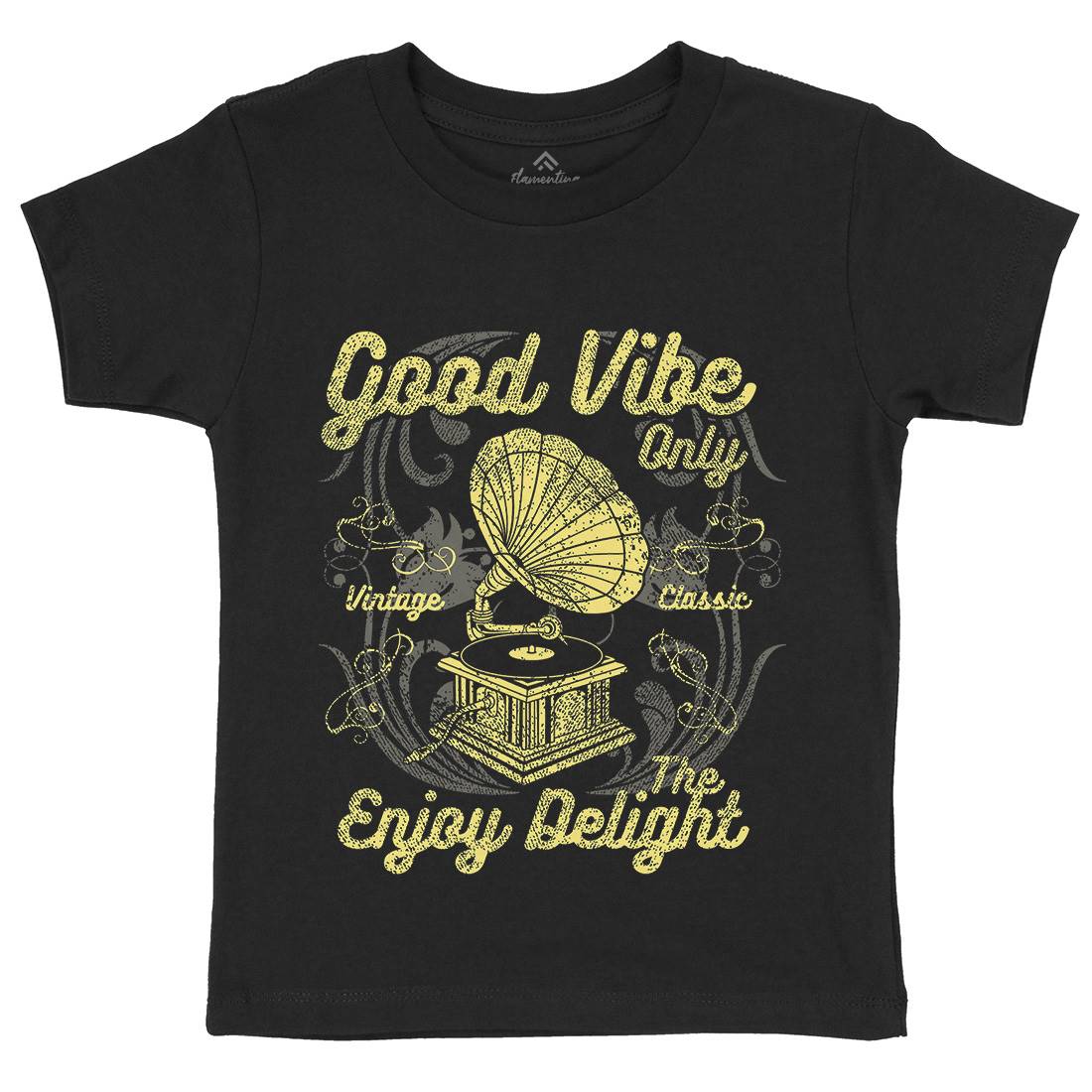 Good Vibe Only Kids Organic Crew Neck T-Shirt Music A059